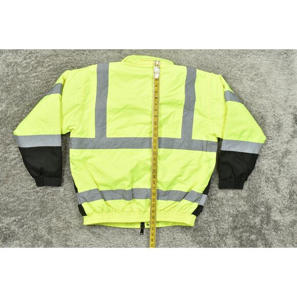 American Worker Green Bomber Jacket Nylon Medium ANSI Class III Safety Jacket - Picture 6 of 9